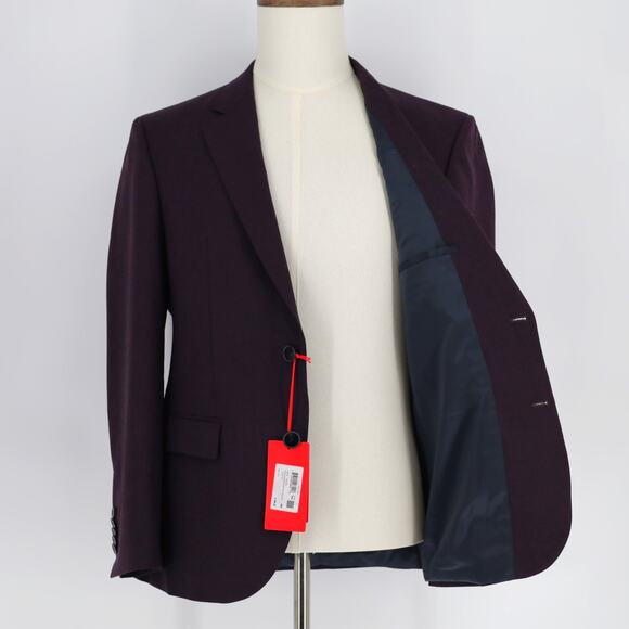 Hugo Boss Men's Solid Purple Wool Blend Karl Modern-Fit Suit Jacket Size 36S - Picture 6 of 10